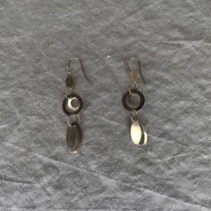 14k gold geometric dangle earrings